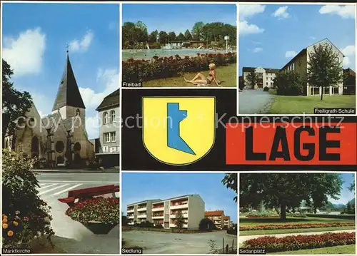Lage Lippe Marktkirche Freibad Freiligrath Schule Siedlung Sedanplatz Kat. Lage