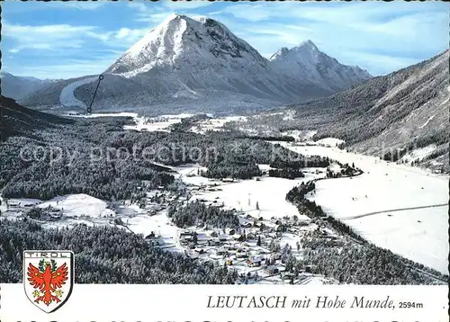 Leutasch mit Hohe Munde Fliegeraufnahme Kat. Leutasch Tirol