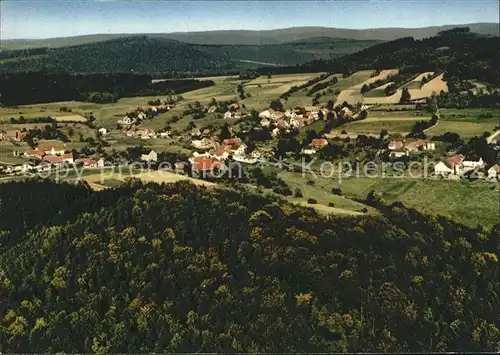 Hesselbach Odenwald Fliegeraufnahme Gasthaus Pension Drei Lilien Kat. Hesseneck