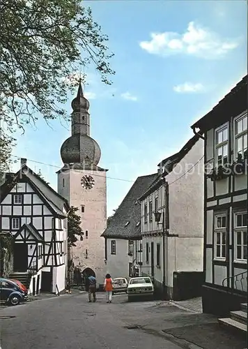 Arnsberg Westfalen Schlossstrasse mit Glockentrum / Arnsberg /Hochsauerlandkreis LKR
