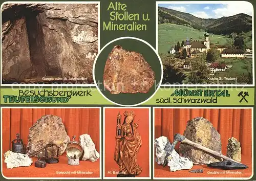 Muenstertal Schwarzwald Besuchsbergwerk Teufelsgrund Mineralien Kat. Muenstertal