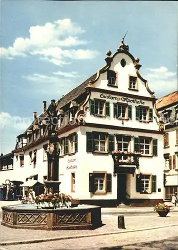 Offenburg Einhornaptheke mit Neptun Brunnen Kat. Offenburg
