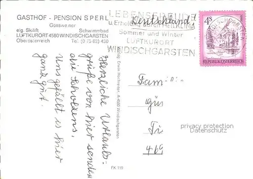 Windischgarsten Gasthof Pension Sperl  Kat. Windischgarsten