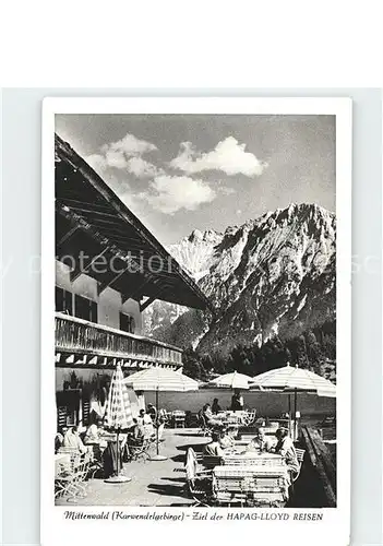 Mittenwald Karwendel Tirol Hotelterrasse Kat. Schwaz