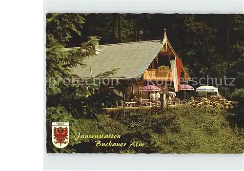 Maurach Tirol Jausenstation Buchauer Alm Terrasse Kat. Eben am Achensee