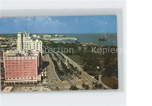 Miami Florida Air View Biscayne Boulevard Hotel Row Kat. Miami