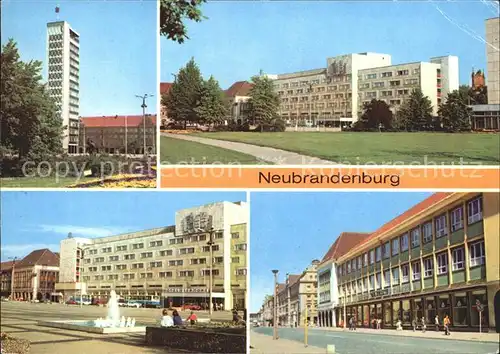 Neubrandenburg Hochhaus Karl  Marx  Platz Hotel Vier Tore Kat. Neubrandenburg