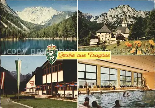 Tragoess Gruener See Schwimmhalle Restaurant Festsaal Kat. Tragoess