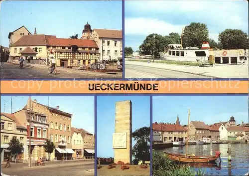 Ueckermuende Mecklenburg Vorpommern Karl  Marx  Platz Hafen Kat. Ueckermuende