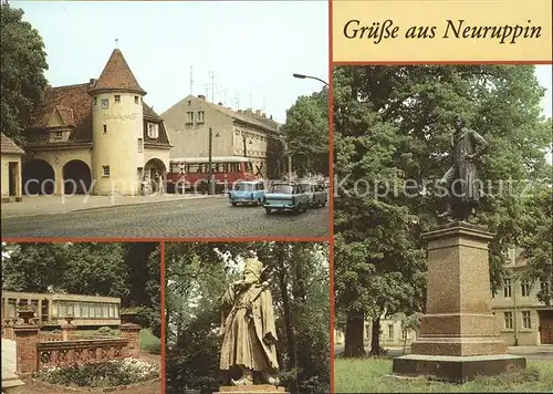 Neuruppin Bahnhof Rheinsberger Tor Schinkeldenkmal Kat. Neuruppin