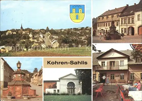 Kohren Sahlis Markt Toepferbrunnen Gaststaette Lindenvorwerk Kat. Kohren Sahlis