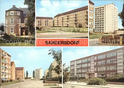 Sandersdorf Sachsen Anhalt August  Bebel  Schule Hochhaus Am Ring der Chemiearbeiter Kat. Sandersdorf Sachsen Anhalt