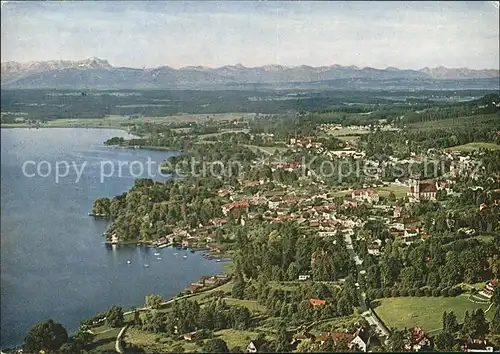 Tutzing Fliegeraufnahme mit Starnberger See  Kat. Tutzing