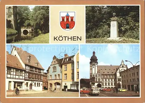 Koethen Anhalt Schlosspark Naumann Denkmal Holzmarkt Bach Gedenkstaette Kat. Coethen