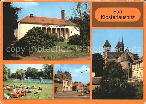 Bad Klosterlausnitz Sanatorium Dr. Friedrich Wolf Freibad Markt Klosterkirche Kat. Bad Klosterlausnitz