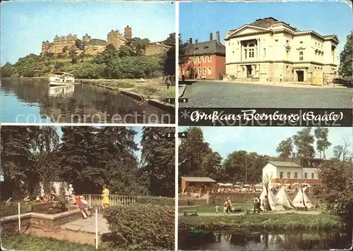 Bernburg Saale Schloss Kaffeegarten Pardies Theater Eiscafe Baerenburg Kat. Bernburg