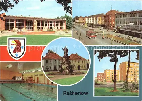 Rathenow Volksschwimmbad Wilhelm Pieck Strasse Denkmal des Kurfuersten Kat. Rathenow
