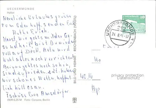Ueckermuende Mecklenburg Vorpommern Hafen Kat. Ueckermuende