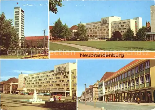 Neubrandenburg Hochhaus am Karl Marx Platz Hotel Vier Tore  Kat. Neubrandenburg