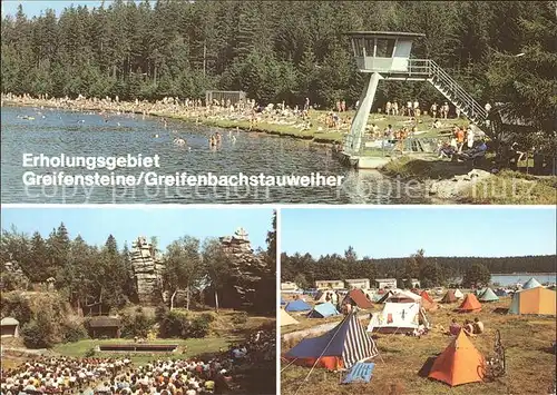 Ehrenfriedersdorf Erzgebirge Erholungsheim Greifensteine Stauweiher Schwimmbad Campin Kat. Ehrenfriedersdorf