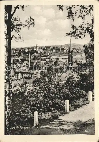 Aue Sachsen Blick vom Stadtpark Kat. Aue