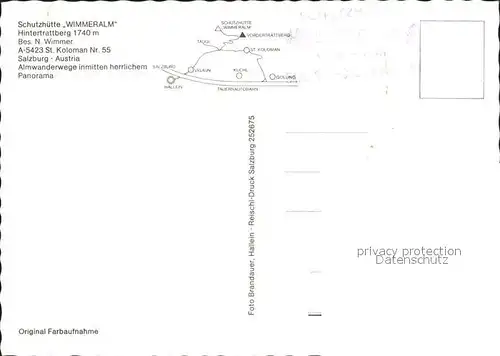 Koloman Sankt Schutzhuette Wimmeralm Kat. Sankt Koloman