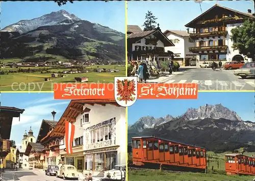St Johann Tirol Ortspartien mit Bergbahn Kat. St. Johann in Tirol