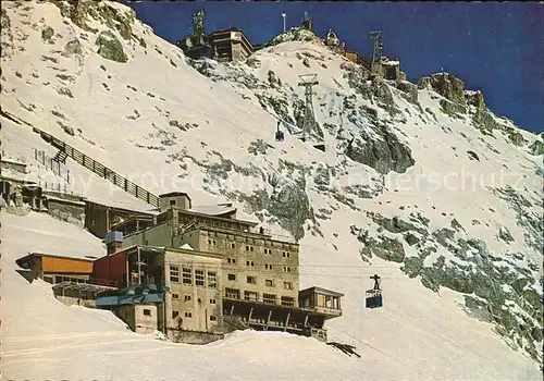 Zugspitze mit Hotel Schneefernerhaus Kat. Garmisch Partenkirchen