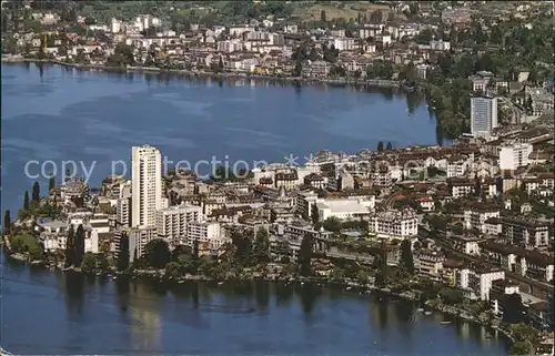 Montreux VD et Lac Leman Vue aerienne Kat. Montreux