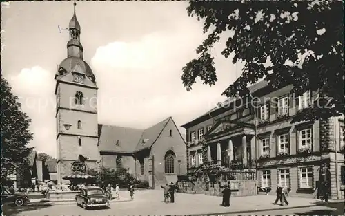Detmold Marktplatz mit Rathaus und Kirche Kat. Detmold