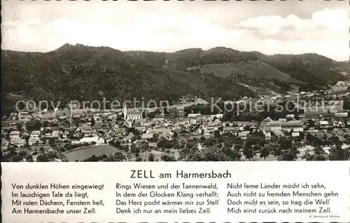 Zell Harmersbach Panorama Gedicht Kat. Zell am Harmersbach