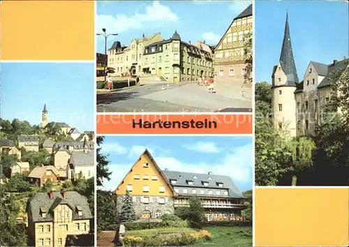 Hartenstein Zwickau Teilansicht Ernst Thaelmann Platz FDGB Erholungsheim Aktionseinheit Schloss Stein Kat. Hartenstein Zwickau