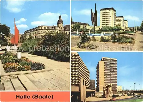 Halle Saale Fahnenmonument Roehrenbrunnen Leninalle Thaelmannplatz Kat. Halle