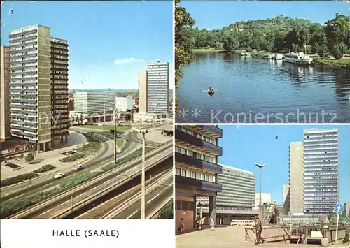 Halle Saale Hochstrasse Thaelmann Platz Saalepartie Kat. Halle
