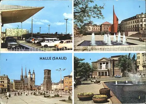 Halle Saale Hochstrasse Hansering Fahnenmonument Markt Theater des Friedens Kat. Halle