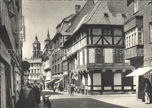 Goettingen Niedersachsen Barfuesserstrasse und Tuerme der Johanniskirche Kat. Goettingen