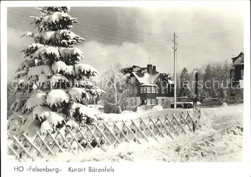 Baerenfels Erzgebirge HO Felsenburg im Winter Kat. Altenberg