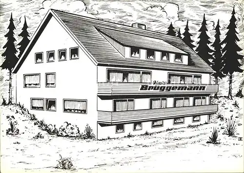 Altenau Harz Haus Brueggemann Zeichnung Kat. Altenau