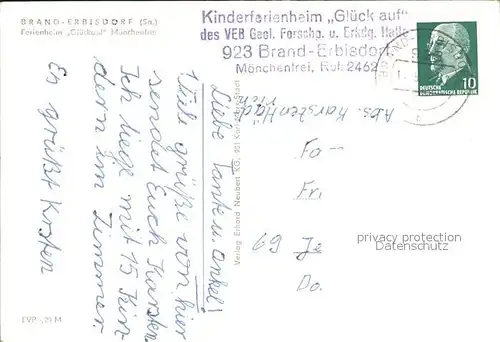 Brand Hohnstein Erbisdorf Ferienheim Glueck auf Kat. Hohnstein