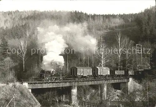 Wolkenstein Erzgebirge Schmalspurbahn Dampflok nach Joehstadt Kat. Wolkenstein