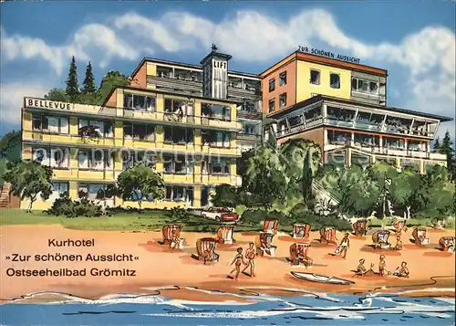 Groemitz Ostseebad Kurhotel zur schoenen Aussicht Kuenstlerkarte Pension Haus Locker  /  /