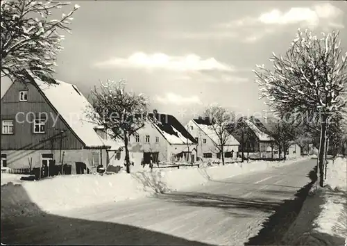 Kuehnhaide Marienberg Strassenpartie im Winter / Marienberg /Erzgebirgskreis LKR