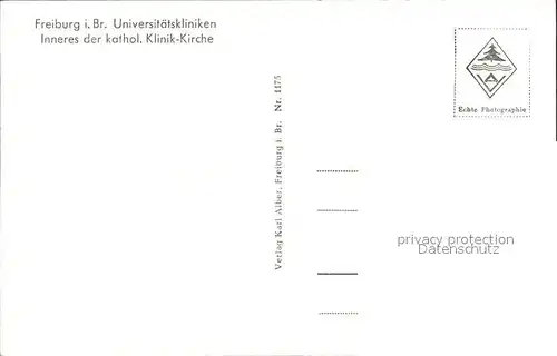 Freiburg Breisgau Universitaetskliniken Inneres der Katolischen Klinik Kirche Kat. Freiburg im Breisgau