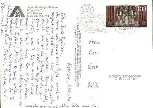 Hoernum Sylt Jugendherberge Fliegeraufnahme Kat. Hoernum (Sylt)