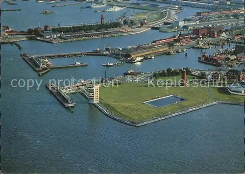 Cuxhaven Nordseebad Hafenanlagen Fliegeraufnahme Kat. Cuxhaven