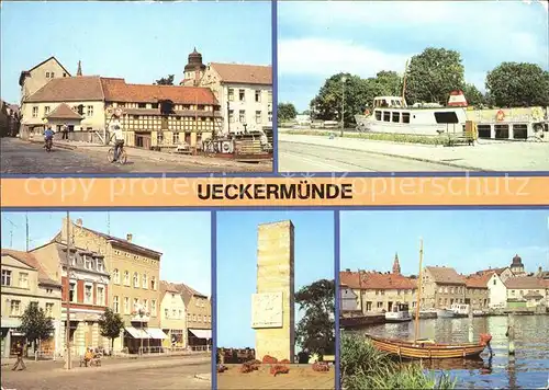 Ueckermuende Mecklenburg Vorpommern Ueckerbruecke Hafen Karl Marx Platz Kat. Ueckermuende