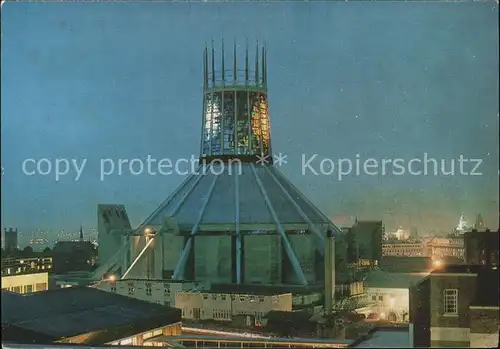 Liverpool Metropolitan Cathedral of Christ the King by night Kat. Liverpool