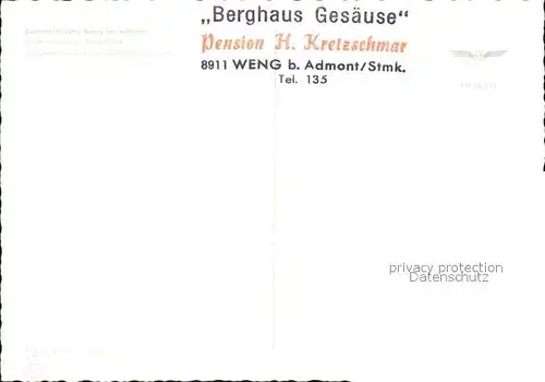 Weng Gesaeuse Steiermark Berghaus Gesaeuse Panorama Kat. Weng im Gesaeuse