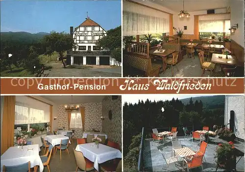Medebach Gasthof Pension Waldfrieden Gastraum Terrasse Kat. Medebach