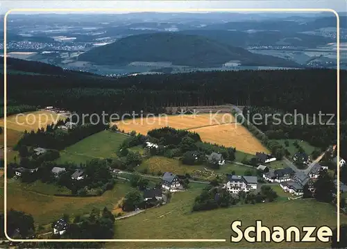 Schanze Sauerland Gasthof Cafe Pension Hanses Fliegeraufnahme Kat. Schmallenberg